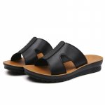 Suvised naiste sandaalid Nahast Pure Color Slope Home Home Sandaalid Naistele 35 must