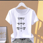 Aasia suurus- Naiste Dragonfly Watercolor Naiste T-naiste riided Sweet Trend 90s Casual Print Summer Top Graphic T-s&auml;rk l&uuml;hikeste varrukatega S