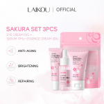 LAIKOU Sakura Skin Care 3tk/komplekt Brightening Facial Serum Lighten Blemishes Cream Moisturizer