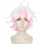 Anime Danganronpa Dangan Ronpa Nagito Komaeda Cosplay parukas l&uuml;hike gradient valge roosa lokkis kuumakindel s&uuml;nteetiline juukseparukas One Size roosa