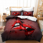 3D Modern Romantic Love Series voodipesukomplekt &auml;sja abiellunud toa tekk ja padjap&uuml;&uuml;r AU240 * 270 Super Size paarituba Pehme kodukaunistus Cama 150--240x220cm