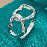 925 Sterling h&otilde;bedane topelts&uuml;damega tsirkoon 7 8 9 10 s&otilde;rmus naistele Moodsad v&otilde;luehted 7