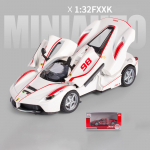 1:32 Scale FXXK mudelauto, tsingisulamist tagasit&otilde;mmatav heli ja valgusega m&auml;nguauto lastele poisst&uuml;drukule 1/32-15x6.7x4cm oranž/must