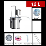 12/20/33/50L Avaleht DIY Distiller Moonshine Alcohol Roostevaba vask Boiler Alkohol Viski Vesi Vein Eeterlik &Otilde;li &Otilde;llepruulimiskomplekt 12L