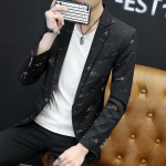 Meeste vabaaja bleiser Lilleprinteriga Slim Fit jakk Meeste Stiilne Meeste Riietus Suures Suuruses Kost&uuml;&uuml;m Mantel Meeste Bleiser Masculino L