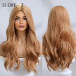 S&uuml;nteetilised elegantsed, pikad lainelised lokkis segatud blondid parukad naistele kuumakindlad Cosplay peo parukad igap&auml;evaseks