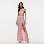 Kevadsuvine kleit, varrukateta rihmaga kleit, liibuv puusale pikk kleit XL roosa