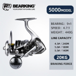 BEARKING br&auml;nd Uus saabumine merevee kalap&uuml;&uuml;girull 1000-6000 9+1BB 5.2:1 Max Drag 12KG veekindlad rullid AS-5000