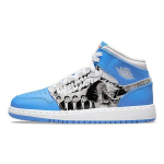 Air Jordan 1 Mid GS m&auml;ngu v&otilde;itja laste tossud White Starfish University-Blue DR6492-100 35.5
