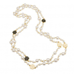 Naiste Kaelakee Kahekihiline Kunstp&auml;rlitest Kameelia Dekoratsioon Kampsun Kaunistus Kontrastv&auml;rv Roostevaba Siledad Reguleeritavad Naiste Ehted valge