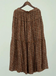 Johnature Women Prinditud lillelised A-joonega seelikud One Size kohv