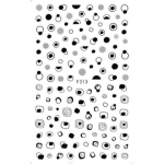 1 lehe geomeetria, sulgede nool, 3D k&uuml;&uuml;nekleebise kleebis. F213 must