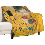 Gustav Klimt | Kiss Throw tekk Pehmed vooditekid Luksuslik p&uuml;ha tekk 75x100cm (30x40inch)