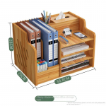 &Uuml;li&otilde;pilaste lihtne raamaturiiul Kontori failiriiul Mitmekihiline riiul lauaarvuti puidust kausta hoiukast