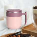 Roostevabast terasest isesegunev trummel, kink elektriline tass teematkamiseks valge