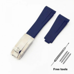 20 mm 21 mm esmaklassiline silikoonrihm Rolexi allveelaeva jaoks DAYTONA GMT Yacht-Master seeria tarvikud Asenduskella k&auml;ev&otilde;ru Blue-S 20mm no logo