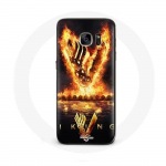 &Uuml;mbris Samsung Galaxy S6 Vikings Series 6. hooaja logo V Sword of Fire mustal taustal