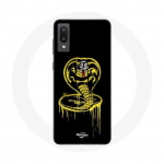 &Uuml;mbris Samsung Galaxy A02 Cobra Kai logoga kollase musta taustaga plakatisarja jaoks