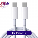 35 W kiirlaadimise USB C-t&uuml;&uuml;pi C-kaabel Apple iPhone 15 Pro Max USB C-andmeliini kaabel iPhone 15 Plus laadija tarvikute jaoks 1m valge
