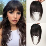 HAIRCUBE Naturaalsete mustade juustega tukk pea kohal, juuksepikendustega klamber Wispy Bangs Fringe juuksepaelad naistele Air Bang Hair 4,5 tolli