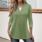 Naiste mood vabaaja rev, 3/4 varrukatega vaba &uuml;hev&auml;rviline T-s&auml;rk naiste topp L armee roheline v&auml;rv