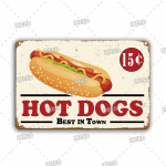 Burger Sign Linna parim 100% veiseliha BBQ Vintage Decor Hotdogs K&ouml;&ouml;gikaunistused Seinatahvel Retro Decor Vintage toidum&auml;rk 20x30cm