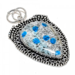 Natural K2 Azurite Gemstone Handmade 925 Sterling Silver Pendant 2.76 o1u62