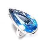 Natural Tanzanite Quartz Gemstone Handmade 925 Sterling Silver Ring Size 8 i5e36