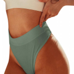 Naiste Seksikad Stringid Alusp&uuml;ksid K&otilde;rge v&ouml;&ouml;kohaga Tanga Alusp&uuml;ksid Pehmed G-String Pesu Naiste Alusp&uuml;ksid Puuvillased alusp&uuml;ksid L roheline