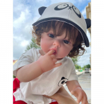 Realistlik 22-tolline Reborn Baby Doll Pehme Silikoonist Painduva 3D-maaliga Naha N&auml;htavate Veenidega Implanteeritud juuksenukud M&auml;nguasi