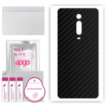 apgo Protective Skin Sticker for the back compatible with Xiaomi Redmi K20, Wrap Film, Foil, Vinyl - Pattern Carbon Black
