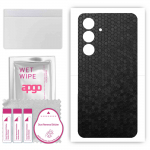 apgo Protective Skin Sticker for the back compatible with Samsung Galaxy M34 5G, Wrap Film, Foil, Vinyl - Pattern Black Honeycomb