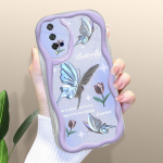 Armas koomiksimustriga kreemjas tekstuuriga korpus Lainelise servaga pehme silikoonkaanega telefoni&uuml;mbris Huawei Honor Infinix Tecno iPhone'i jaoks Honor 20 valge