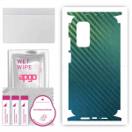 apgo Protective Skin Sticker for the back+sides compatible with Xiaomi Mi 10T 5G, Full Wrap Film, Foil, Vinyl - Pattern Carbon Chameleon CAKA1