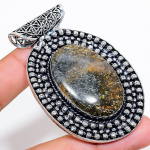 Natural Lodolite Quartz Gemstone 925 Sterling Silver Gift Pendant 2.68 g5f98