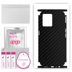 apgo Protective Skin Sticker for the back+sides compatible with Realme 9 Pro Plus, Full Wrap Film, Foil, Vinyl - Pattern Carbon Black