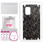 apgo Protective Skin Sticker for the back+sides compatible with Xiaomi Poco M5s, Full Wrap Film, Foil, Vinyl - Pattern Carbon Black Pixel