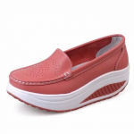 Uued naiste ehtsast nahast platvormkingad Wedges valged naiste vabaajajalatsid Swing Mother kingad, suurus 34-41 37 punane
