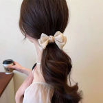 &Otilde;rn Velvet Bow Bun Juukseklamber Suur esmaklassiline juukseklamber French Pearl Back juukseklamber