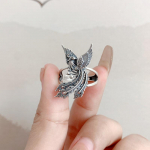 925 Sterling h&otilde;bedane originaal sertifitseeritud Phoenix Bird Ring ehted Stereoskoopilised reguleeritavad etnilised vintage s&otilde;rmused naistele JZ108 resizable