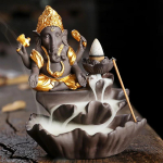K&auml;sit&ouml;&ouml; &Otilde;nnelik Ganesha Elevant Kosk Tagasivoolu Viirukip&otilde;leti Kodu Dekoratsioon Viirukipulgahoidja Lootose Viirukin&otilde;u (Ei viirukit) AP17 Only Burner gray