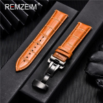 Ehtsast nahast kellarihm Calfskin meeste naiste vahetamine kellarihm 18mm 20mm 22mm 24mm koos liblika pandlaga kellarihmaga 24mm