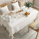 Ristk&uuml;likukujuline veekindel puuvillane linane lauakate Lille- ja linnutr&uuml;kiga laudlina libisemisvastane kulumiskindel kodune lauakate 90x90cm 1pcs