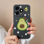&Uuml;mbrised Tecno Spark 20 20C Pop 8 Pova 6 Pro Itel A18s A70 tagakaas P&auml;ris lilleline avokaado matt silikoon Pehme kaamerakaitse mood telefonikotid Tecno Camon 30 Pro