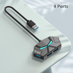 4-&uuml;hes USB 3.0 jaotur 4 porti / 7 pordi mitme jaoturi adapteriga USB dokkimisjaam kiire s&uuml;learvuti jaoks