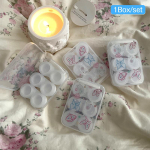 3 Pair Sweet Butterfly kontaktl&auml;&auml;tsede hoolduskarp, kaasaskantav kontaktl&auml;&auml;tsede &uuml;mbris T&uuml;drukutele Beauty Pupil Container reisikomplekt must