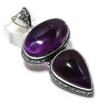 Amethyst Gemstone Handmade 925 Sterling Silver Jewelry Pendant 2.84 p0s63