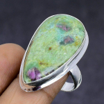 Ruby Fuchsite Gemstone 925 Sterling Silver gift Jewelry Ring Size 9 j0u16