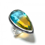 Bi-Color Tourmaline Gemstone Handmade 925 Sterling Silver Gift Ring Size 8 h9u72