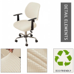 Kontoritooli kate Stretch Jacquard elastsed katted 2-osaline lauaarvuti tooli katted Venivad vastupidavad venivad arvutitooli katted Back H36-50,Seat W38-45cm
